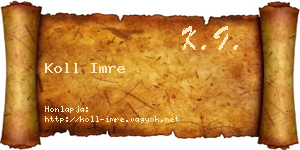 Koll Imre névjegykártya