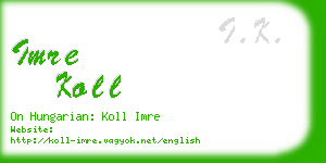 imre koll business card